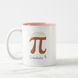 Tasse 2 Couleurs Symbole de la journée Pi Chocolat Math Enseignant 