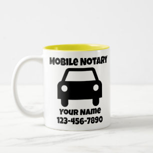 Tasse 2 Couleurs Symbole de voiture publique de notaire mobile Cust