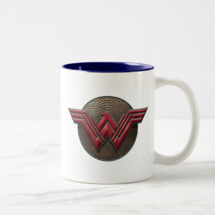 Tasse 2 Couleurs Symbole de Wonder Woman sur les cercles concentré