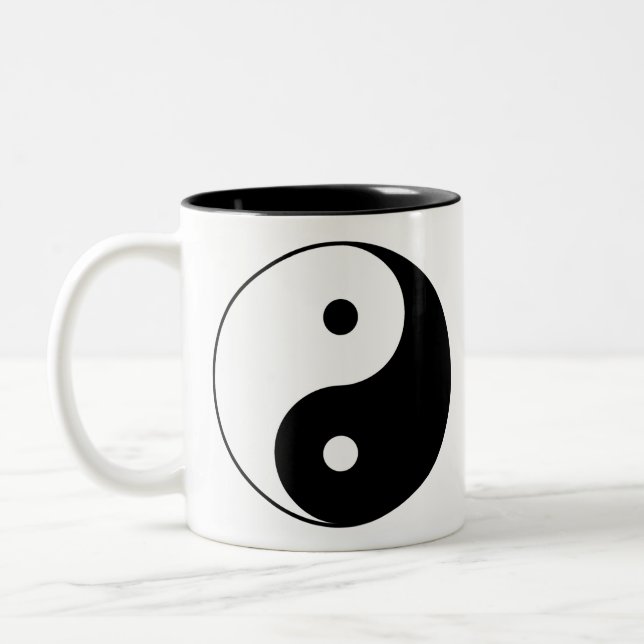 Tasse 2 Couleurs Symbole de YIN ET de YANG (Gauche)