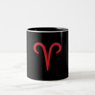 Tasse 2 Couleurs SYMBOLE D'INCENDIE Zodiaque D'Astrologie Rouge Bél