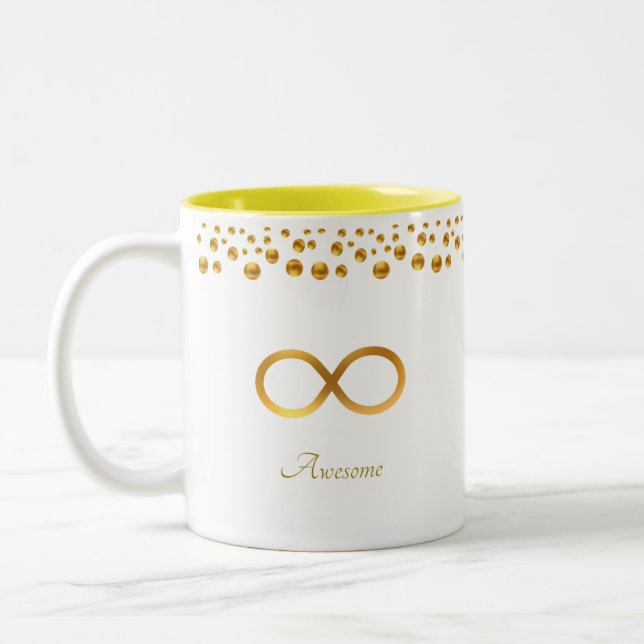 Tasse 2 Couleurs Symbole d'infini doré & Confetti (Gauche)