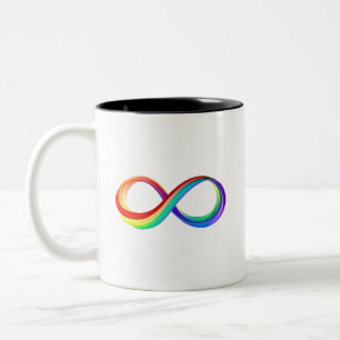 Tasse 2 Couleurs Symbole d'infinité arc-en-ciel stratifié
