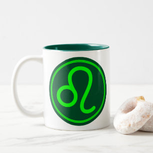 Tasse 2 Couleurs Symbole du zodiaque Leo Contraste Vert