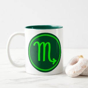 Tasse 2 Couleurs Symbole du zodiaque Scorpion Contraste Vert