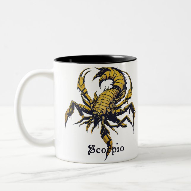 Tasse 2 Couleurs Symbole Horoscope Scorpio (Gauche)