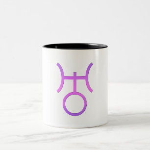 Tasse 2 Couleurs Symbole planétaire d'Uranus Astrologie Signe du zo