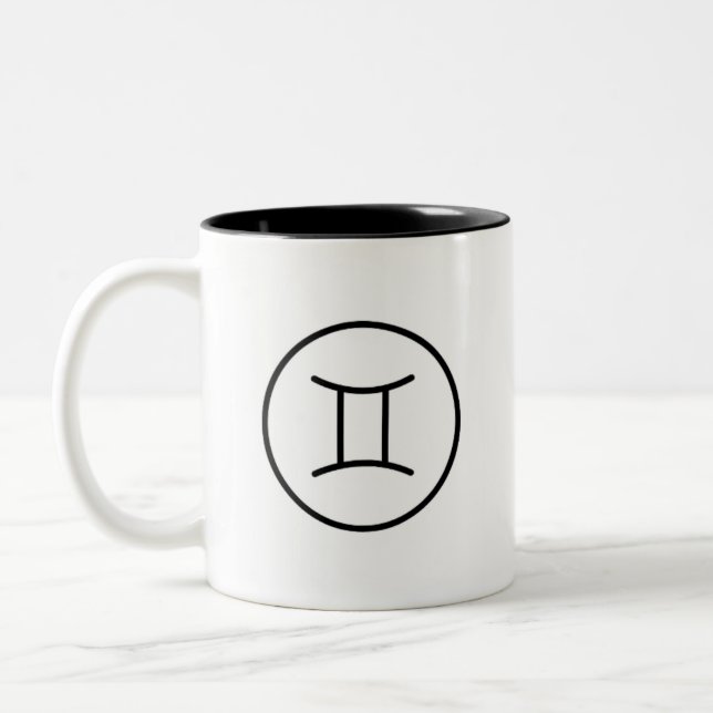 Tasse 2 Couleurs Symbole Zodiaque Gemini Twins Horoscope (Gauche)