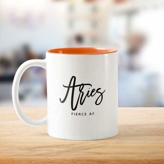 Tasse 2 Couleurs Symbole Zodiaque moderne Aries Horoscope (Créateur téléchargé)