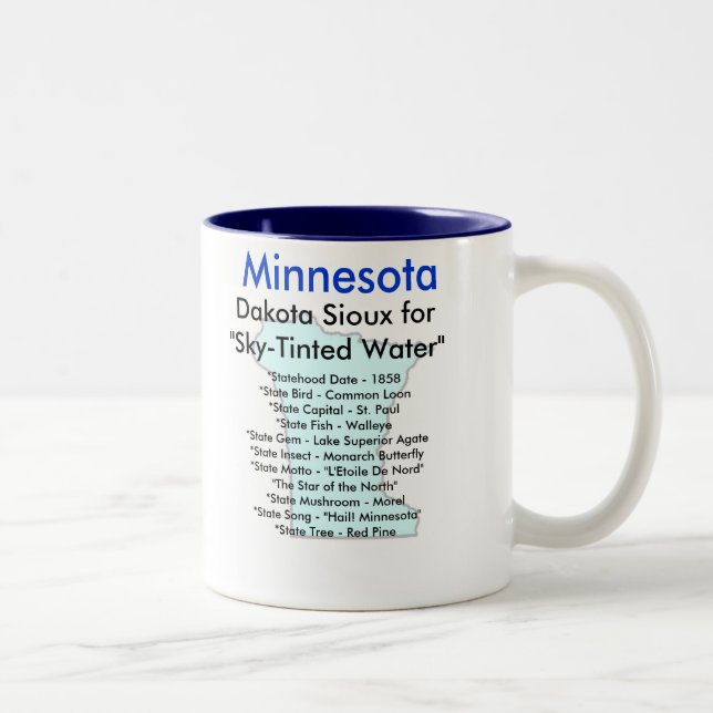 Tasse 2 Couleurs Symboles et carte du Minnesota (Droit)