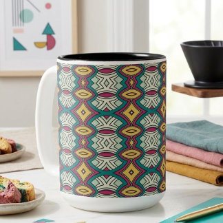 Tasse 2 Couleurs Symétrie diamant et ovale
