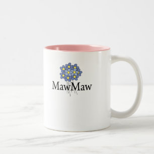 Tasse 2 Couleurs T-shirt assez bleu de MawMaw de fleur