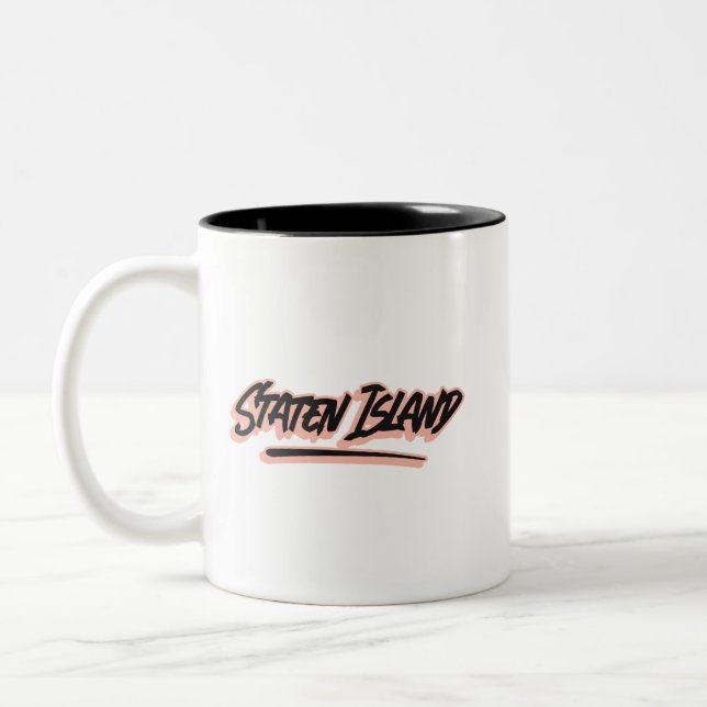 Tasse 2 Couleurs T-shirt Style Graffiti de Staten Island (Gauche)