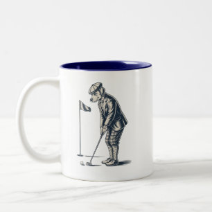 Tasse 2 Couleurs T-shirt Terrier de Boston Golf Vintage Chien de Go