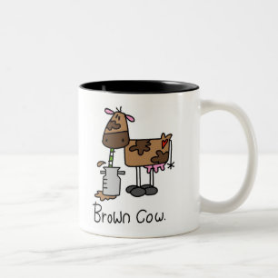 Tasse 2 Couleurs T-shirts Brown et cadeaux de vache