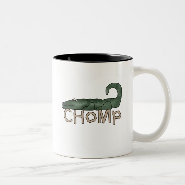Tasse 2 Couleurs T-shirts et cadeaux d'alligator de mastication (Droit)