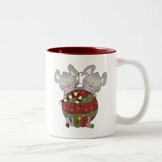 Tasse 2 Couleurs T-shirts et cadeaux de Noël Mice (Droit)
