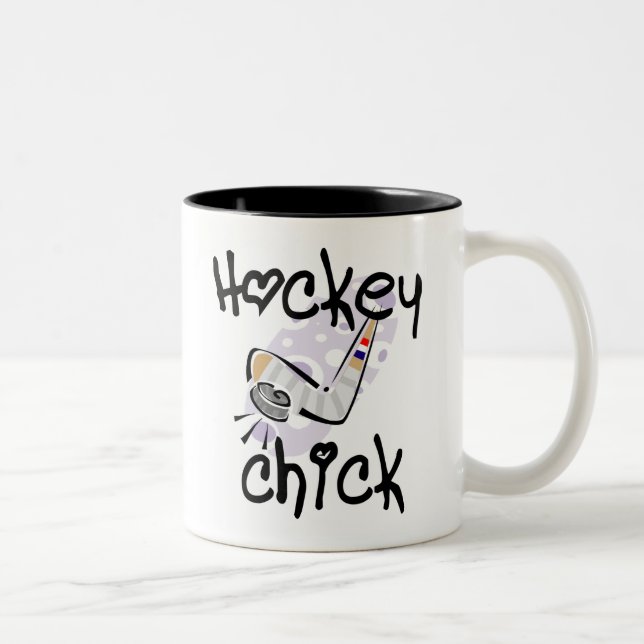 Tasse 2 Couleurs T-shirts et cadeaux de poussin d'hockey (Droit)