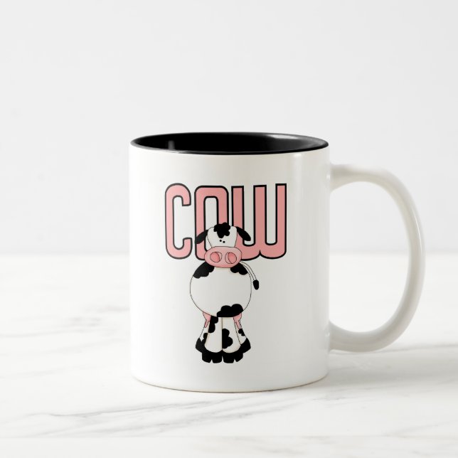 Tasse 2 Couleurs T-shirts et cadeaux de vache (Droit)