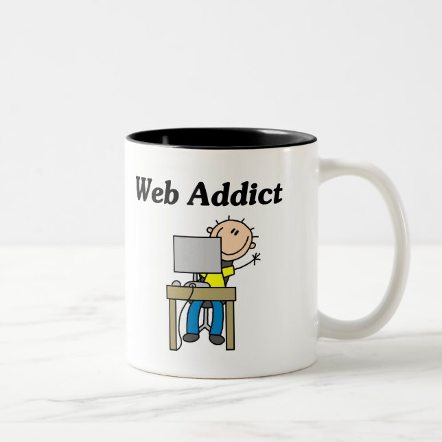 Tasse 2 Couleurs T-shirts et cadeaux d'intoxiqué de Web (Droit)