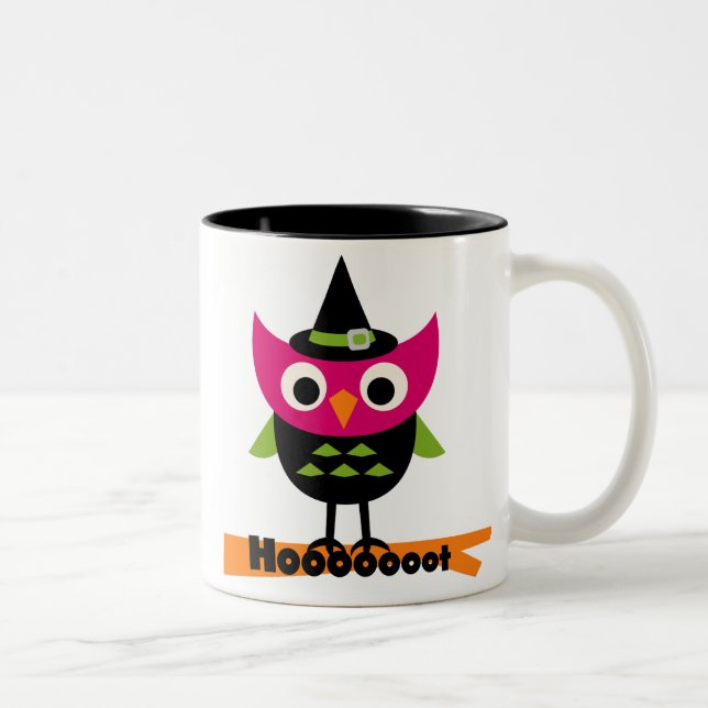 Tasse 2 Couleurs T-shirts et cadeaux Halloween Owl (Droit)