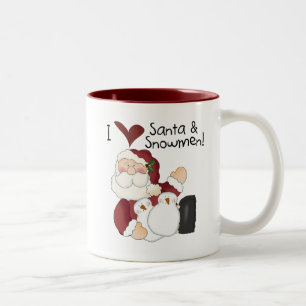 Tasse 2 Couleurs T-shirts et cadeaux père Noël et Snowmen