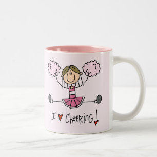 Tasse 2 Couleurs T-shirts et cadeaux roses de pom-pom girl