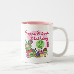 Tasse 2 Couleurs T-shirts et cadeaux Super Sweet 2e anniversaire