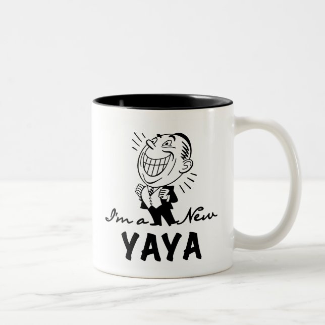Tasse 2 Couleurs T-shirts et cadeaux Yaya Yaya souriants (Droit)
