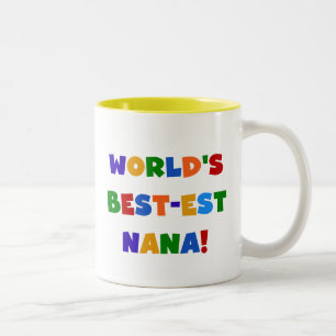 Tasse 2 Couleurs T-shirts lumineux de couleurs du Meilleur-est Nana