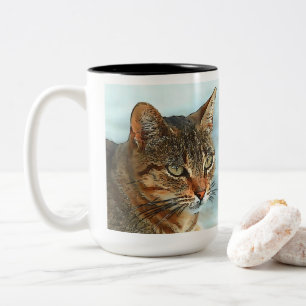 Tasse 2 Couleurs Tabby Cat RB Style Dessin Artistique