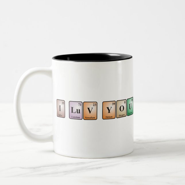 Tasse 2 Couleurs Tableau I périodique Luv vous (Gauche)