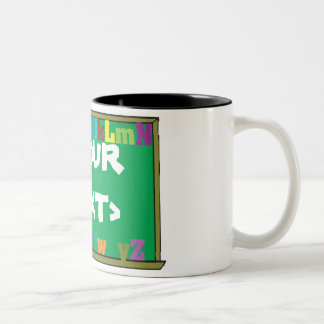 Tasse 2 Couleurs Tableau noir personnalisable, <YOURTEXT>