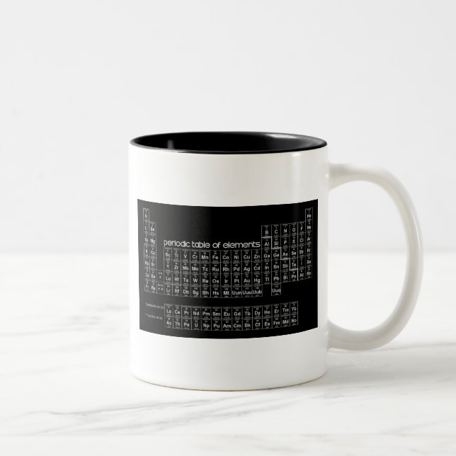 Tasse 2 Couleurs Tableau périodique de NOIR d'éléments (Droit)