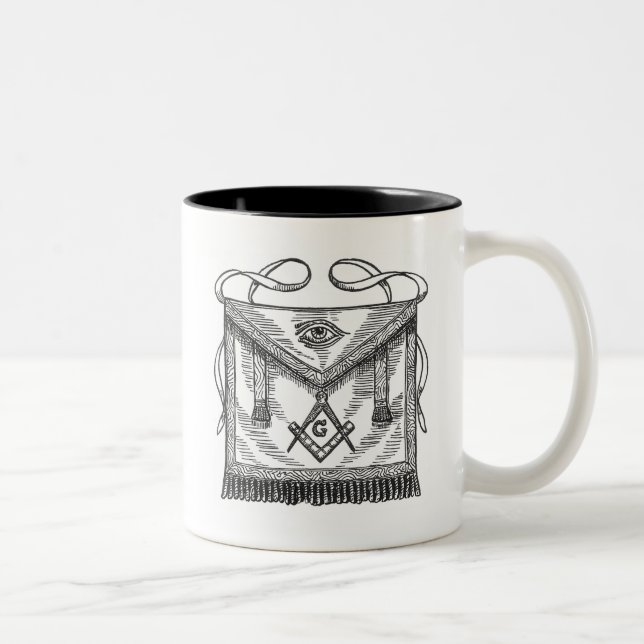 Tasse 2 Couleurs Tablier maçonnique (Droit)