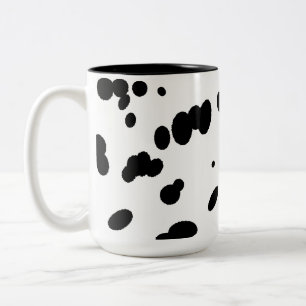 Tasse 2 Couleurs Taches de dalmatien noir et blanc Poil de chien 
