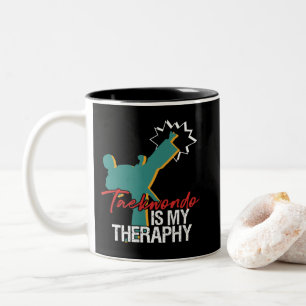 Tasse 2 Couleurs Taekwondo est ma thérapie Black Belt Martial Arts