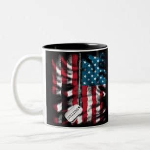 Tasse 2 Couleurs Tag USA Drapeau
