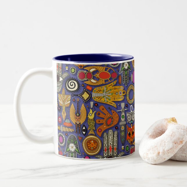 Tasse 2 Couleurs talismans bleu violet (Avec donut)