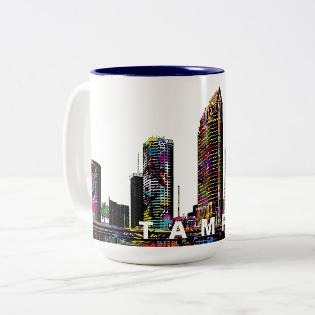 Tasse 2 Couleurs Tampa, Floride en graffiti (Devant gauche)
