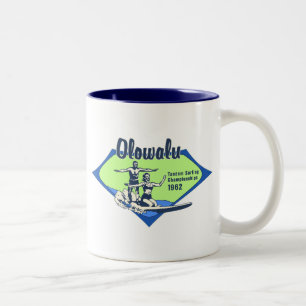 Tasse 2 Couleurs Tandem Surfing Design de Surf Vintage Hawaïen