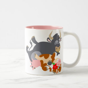 Tasse 2 Couleurs Tango ! ! (taureau et vache de bande dessinée)