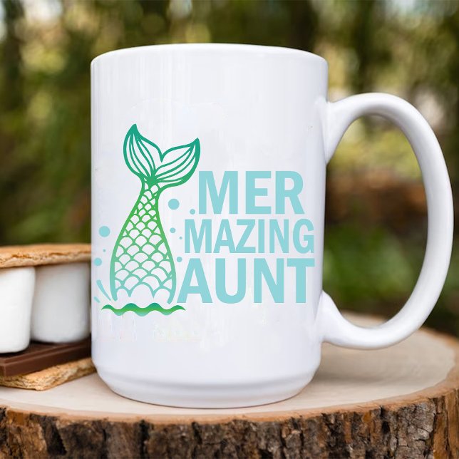 Tasse 2 Couleurs Tante Mer / Tante Sirène Extraordinaire (Mer-mazing Aunt / Amazing Mermaid Auntie Two-Tone Coffee Mug)
