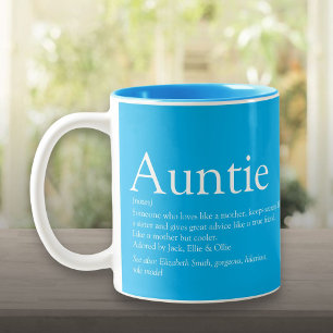 Tasse 2 Couleurs Tante Tante Moderne Définition Bleue Préférée