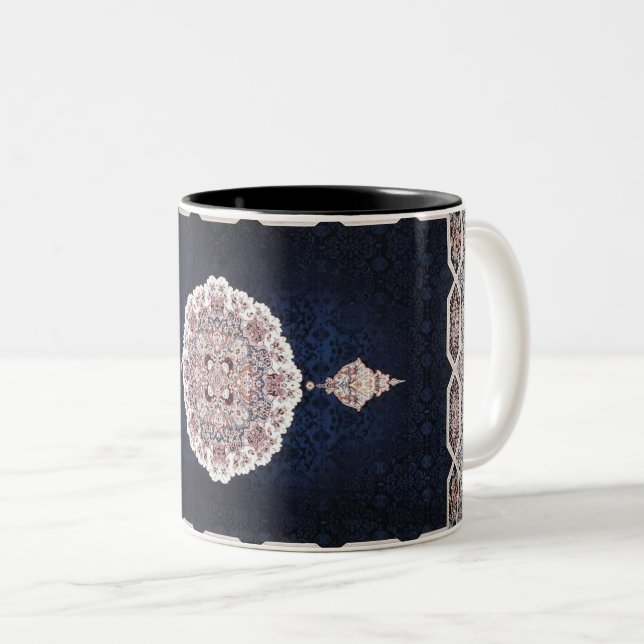 Tasse 2 Couleurs Tapis bleu antique Turc Tapis (Devant droit)