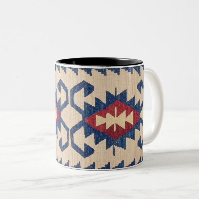Tasse 2 Couleurs Tapis Oriental Killim (Devant droit)