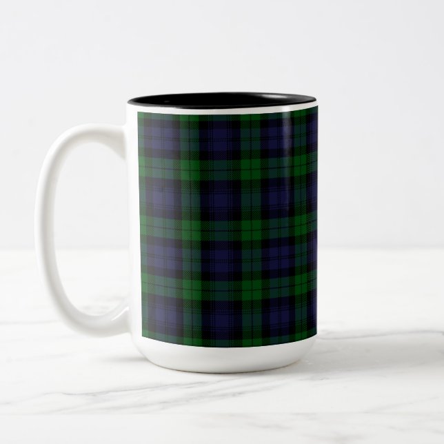 Tasse 2 Couleurs Tartan noir (Gauche)