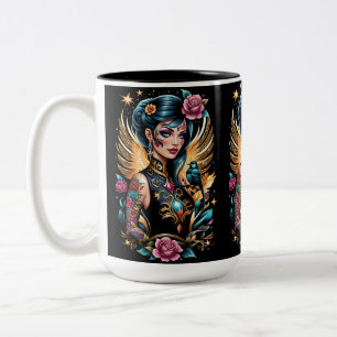 Tasse 2 Couleurs Tatouages Et Roses 2