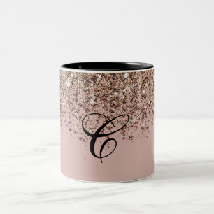Tasse 2 Couleurs Taupe Blush Rose Bronze Or Glitter Glam