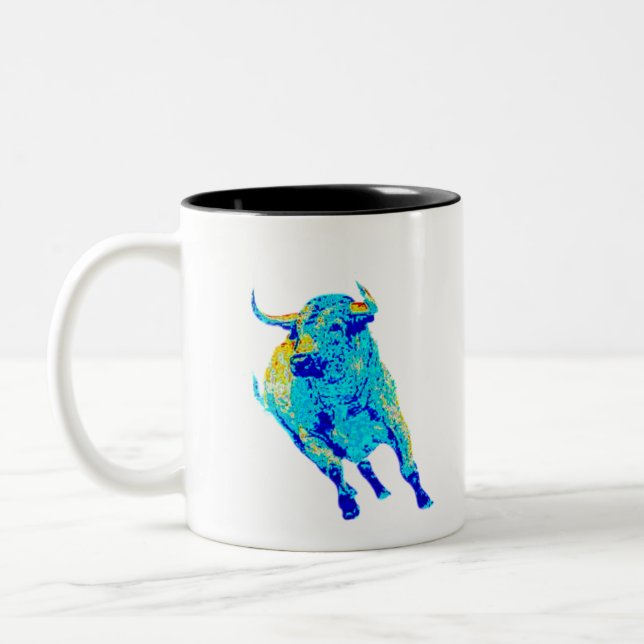 Tasse 2 Couleurs Taureau bleu (Gauche)